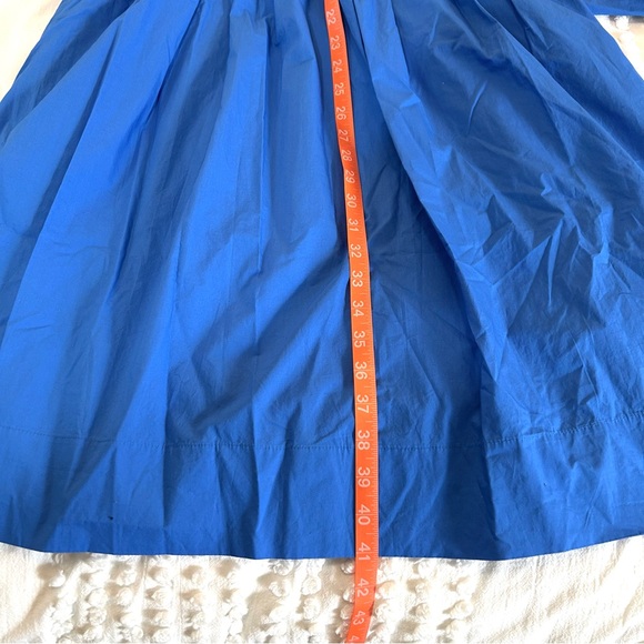 J. Crew Women’s Cotton Poplin Blue Faux Wrap Midi Dress Sz 4 - Picture 13 of 15